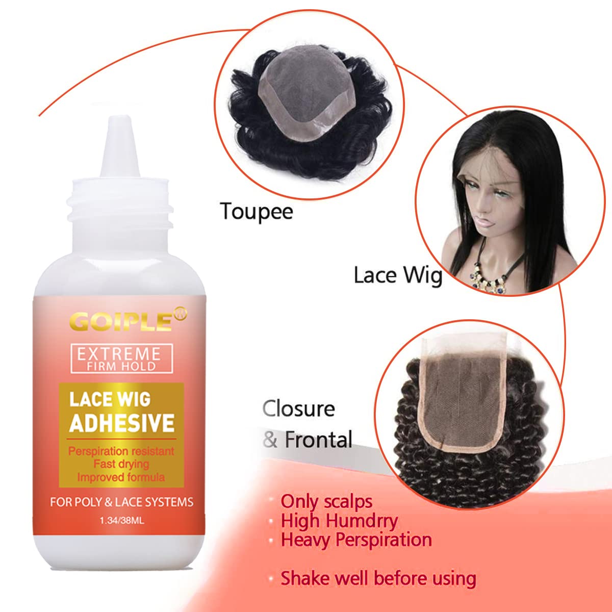1.34 fl oz Goiple wig glue bottle front view