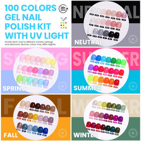 100 vibrant gel nail polish bottles in beetles kit