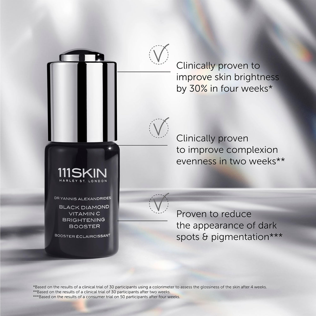 111SKIN Black Diamond Vitamin C Serum with other skincare products