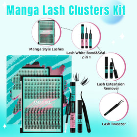 144pcs anime lash clusters displayed in the kit