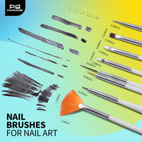 15 assorted nail brushes for nail art