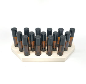 15 hole roller ball bottle display rack front view