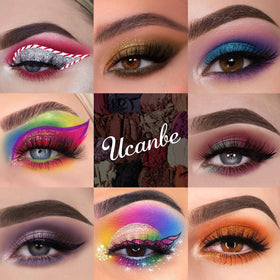 15 pink makeup brushes included with UCANBE palette