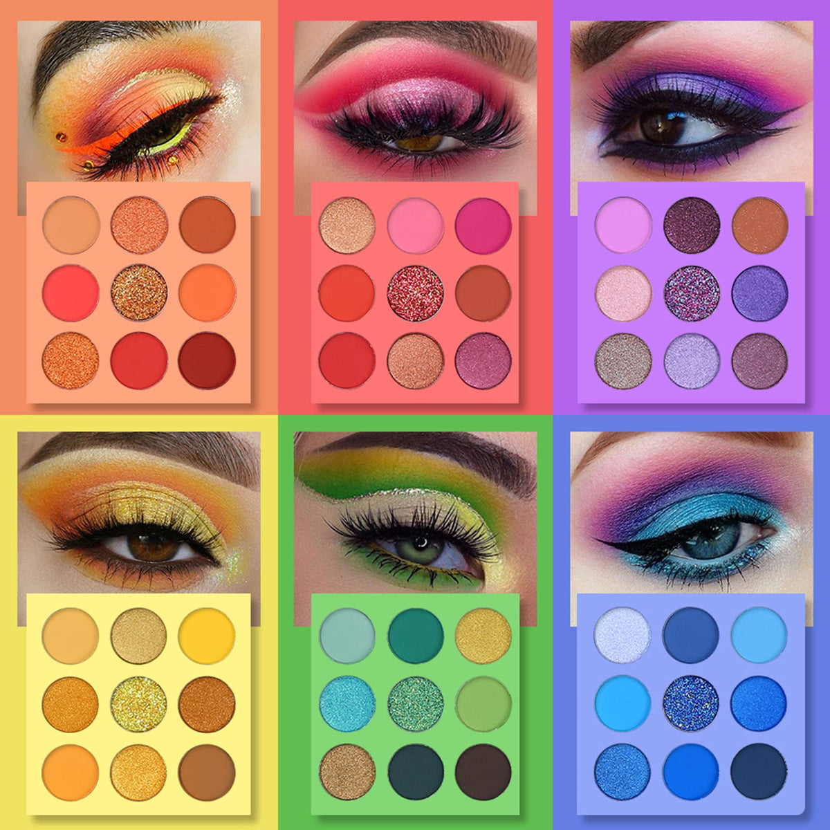 15pcs makeup brush set included with UCANBE eyeshadow palette