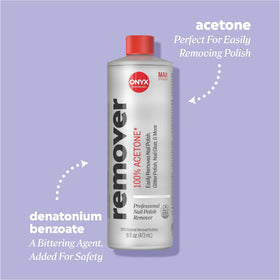 16 fl oz bottle of Onyx Professional acetone nail polish remover