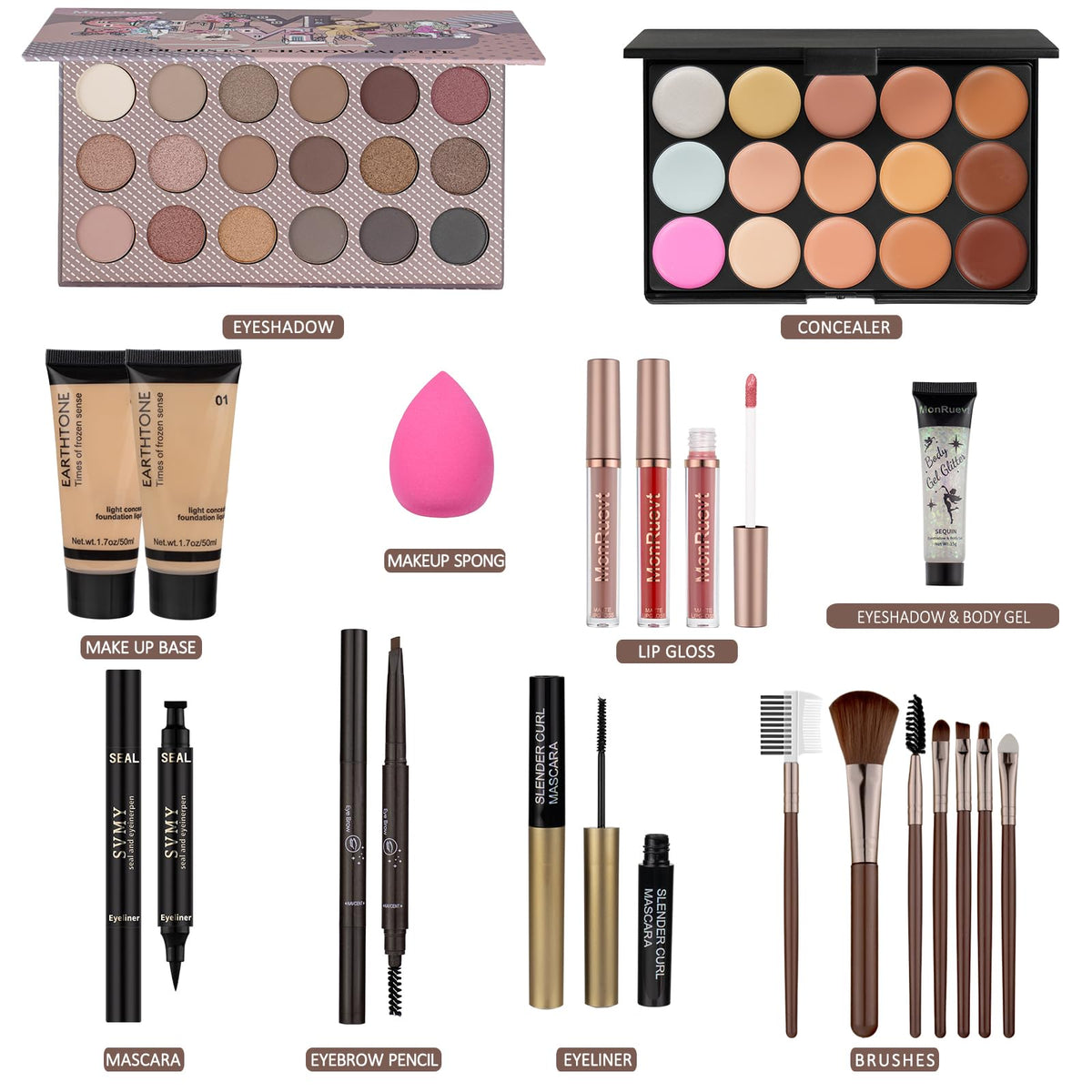 16-shade eyeshadow palette from MONRUEVT makeup set