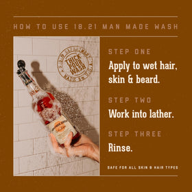 18.21 Man Made Noble Oud 3-in-1 Wash in a bathroom setting