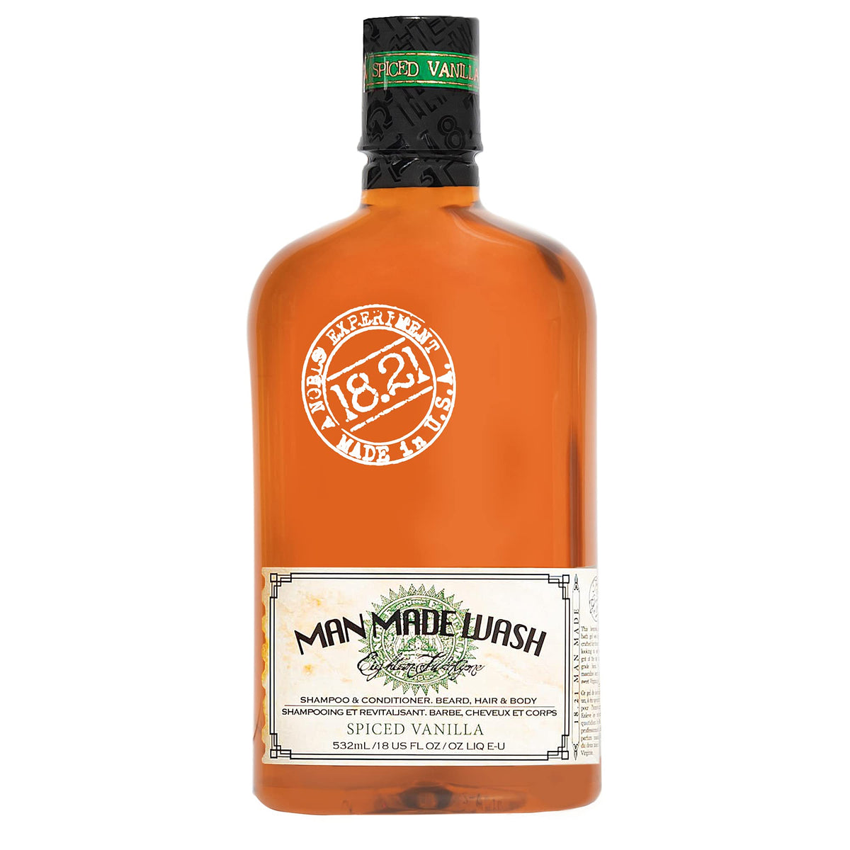 18.21 Man Made Spiced Vanilla 3-in-1 Body Wash front view 18oz