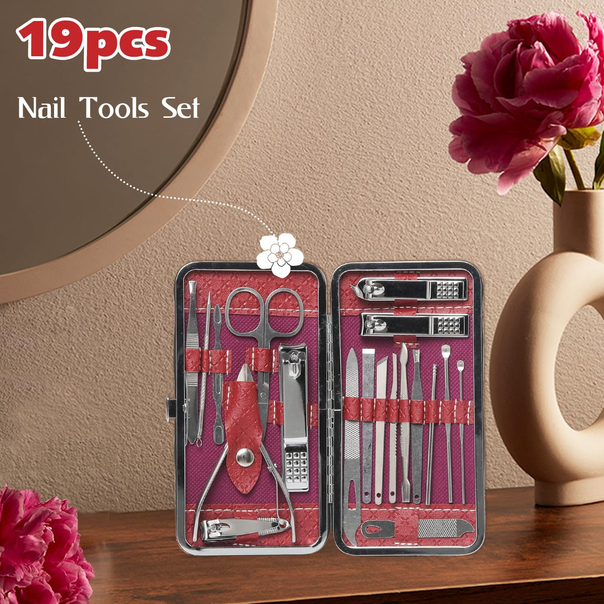 19 pcs nail care tools in LILY ROY Spa Gift Set