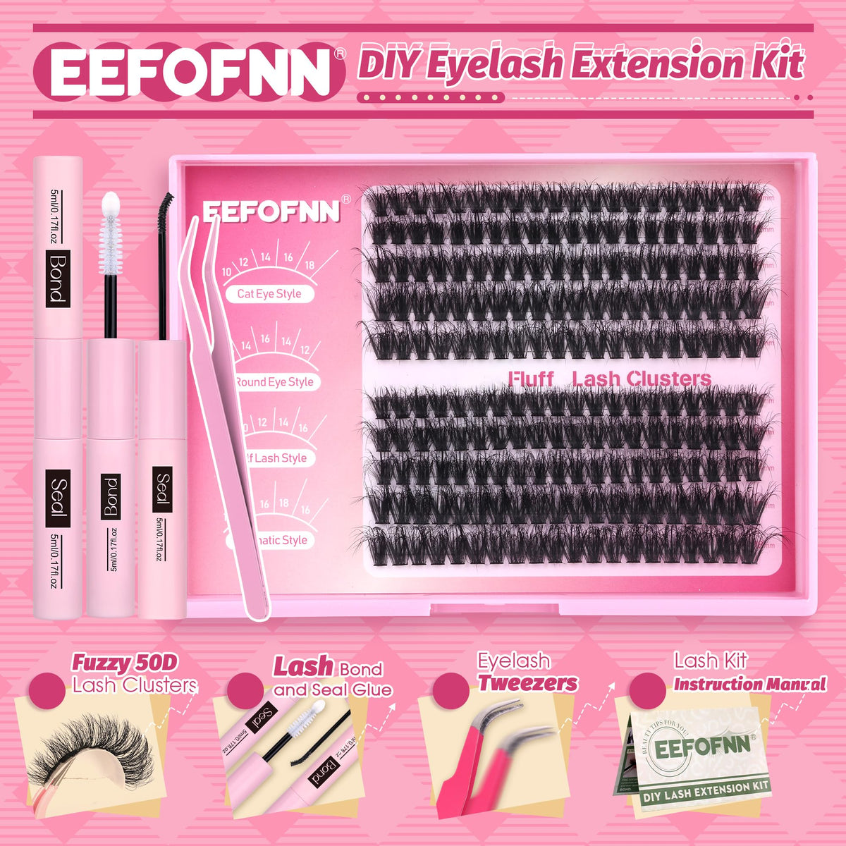 2-in-1 lash bond and seal included in Eefofnn kit