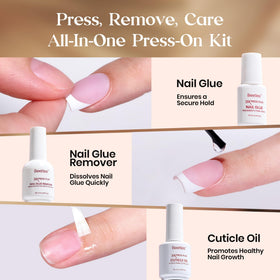 224 short square nail tips in assorted nude French styles
