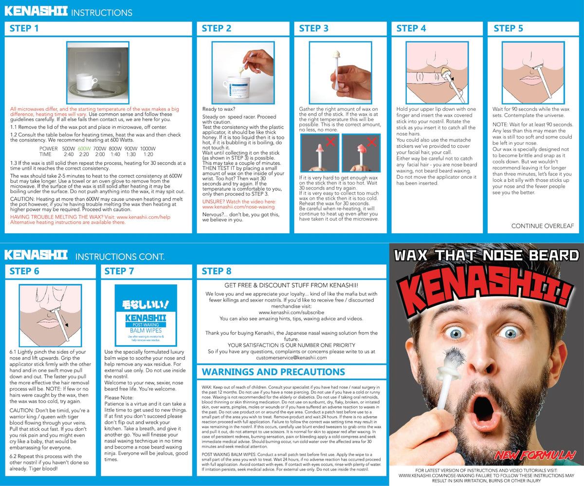 24 applicators from the KENASHII Nose Wax Kit laid out