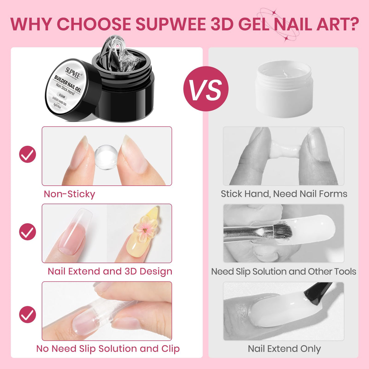 24 nail extend molds included with SUPWEE sculpting gel