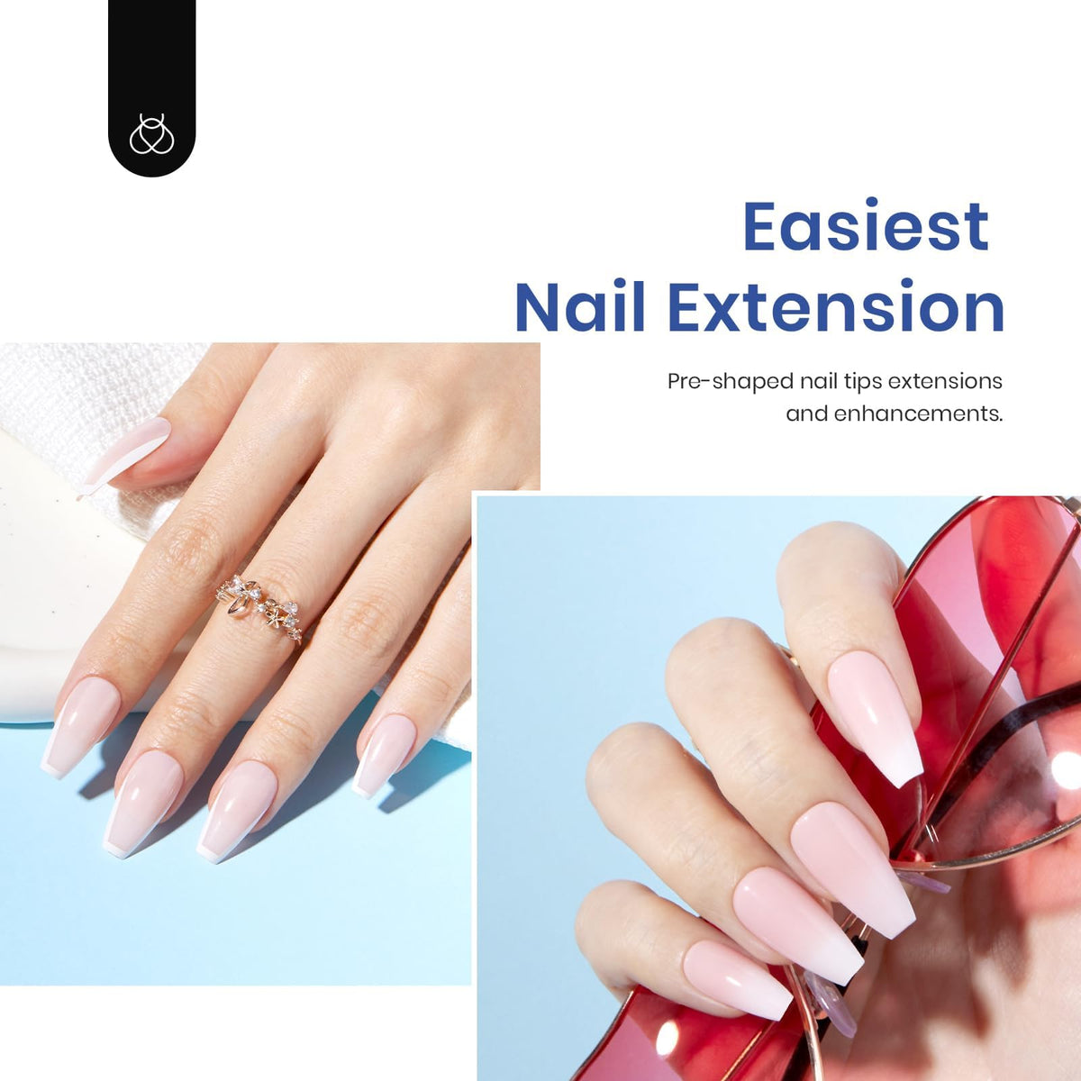 240 pcs nail tips in various sizes for DIY manicures
