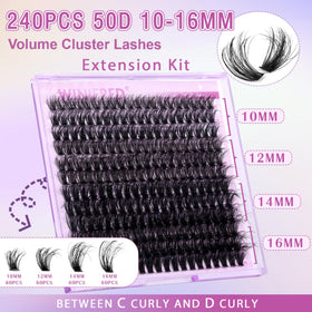 240 pcs of thick lash clusters in Winifred kit