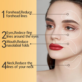 24k gold eye mask on a model's under-eye area
