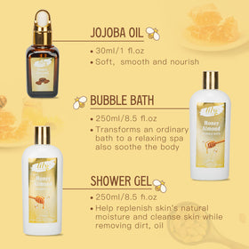 250ml bubble bath from LILY ROY Honey Almond Spa Set