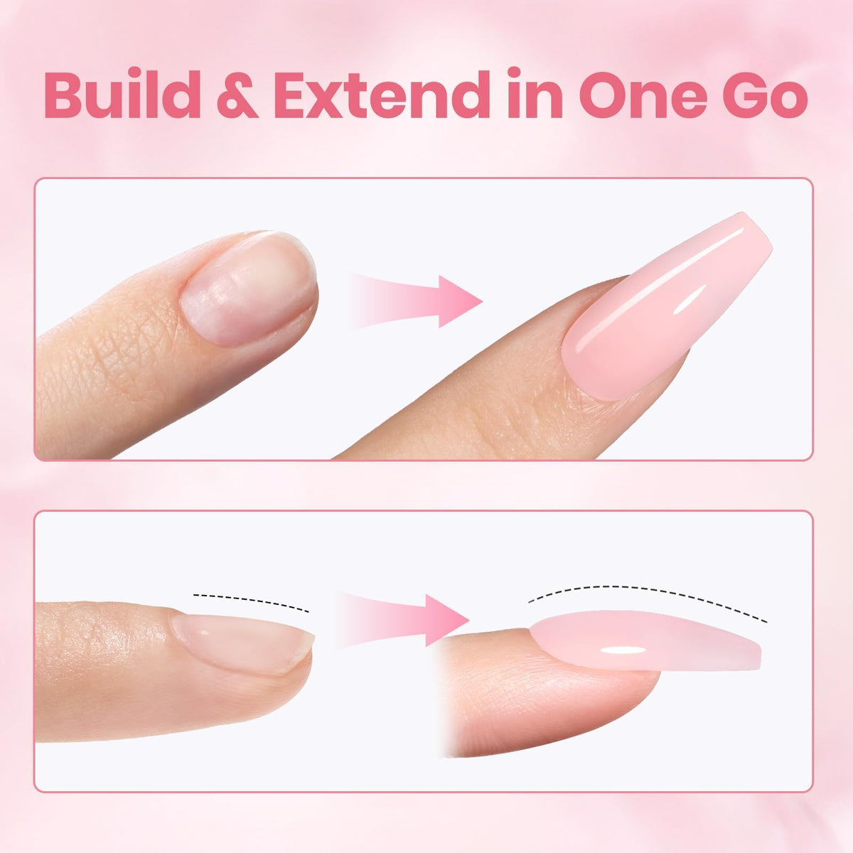 288 long square half cover nail tips from beetles kit