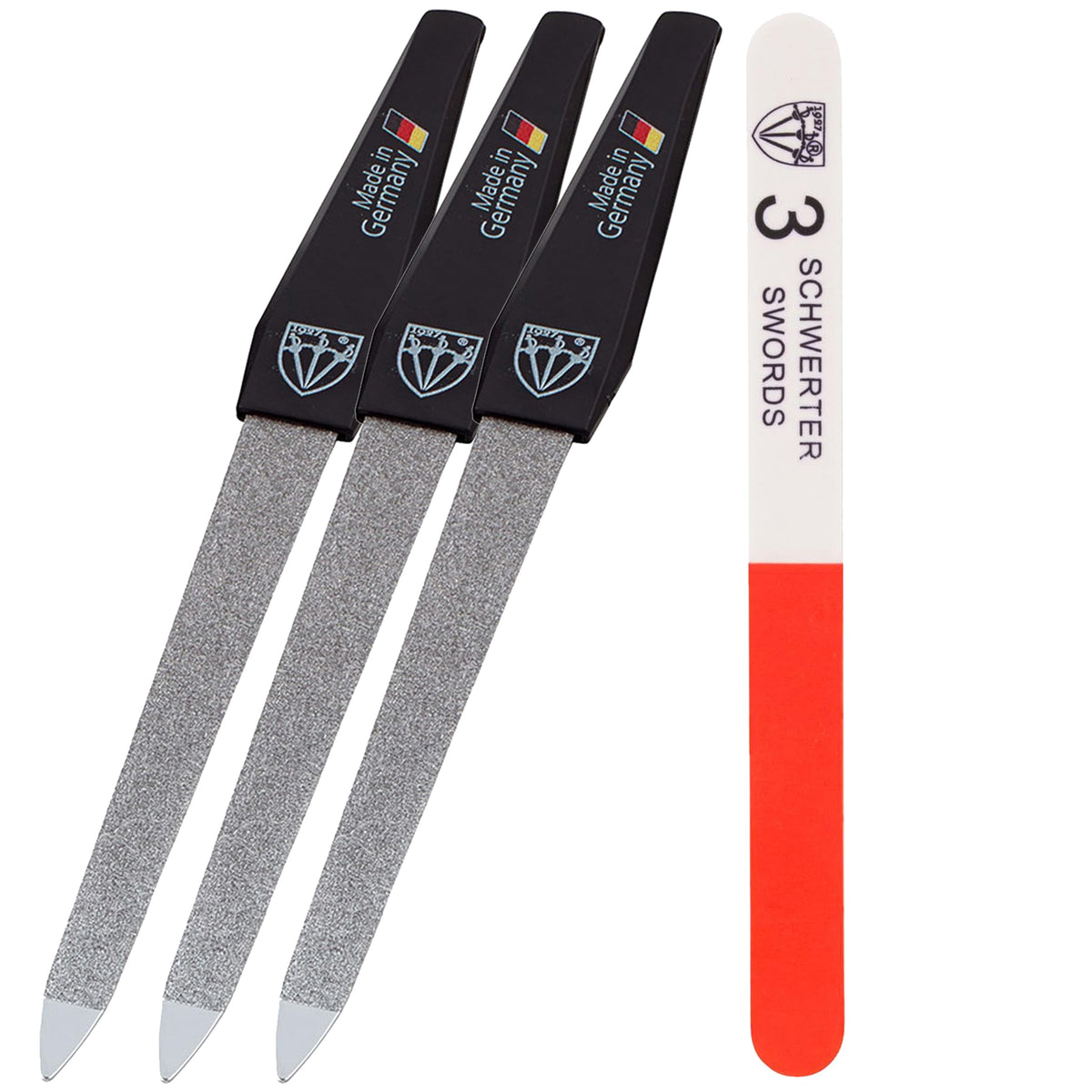 3 Swords Germany Sapphire Metal Nail File Set front view