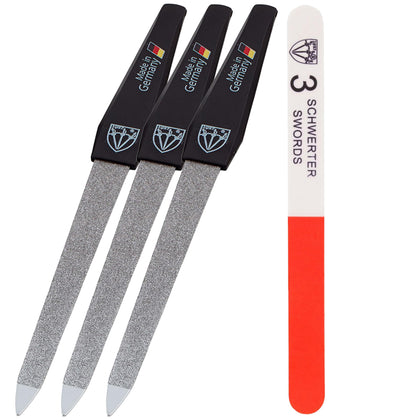 3 Swords Germany Sapphire Metal Nail File Set front view