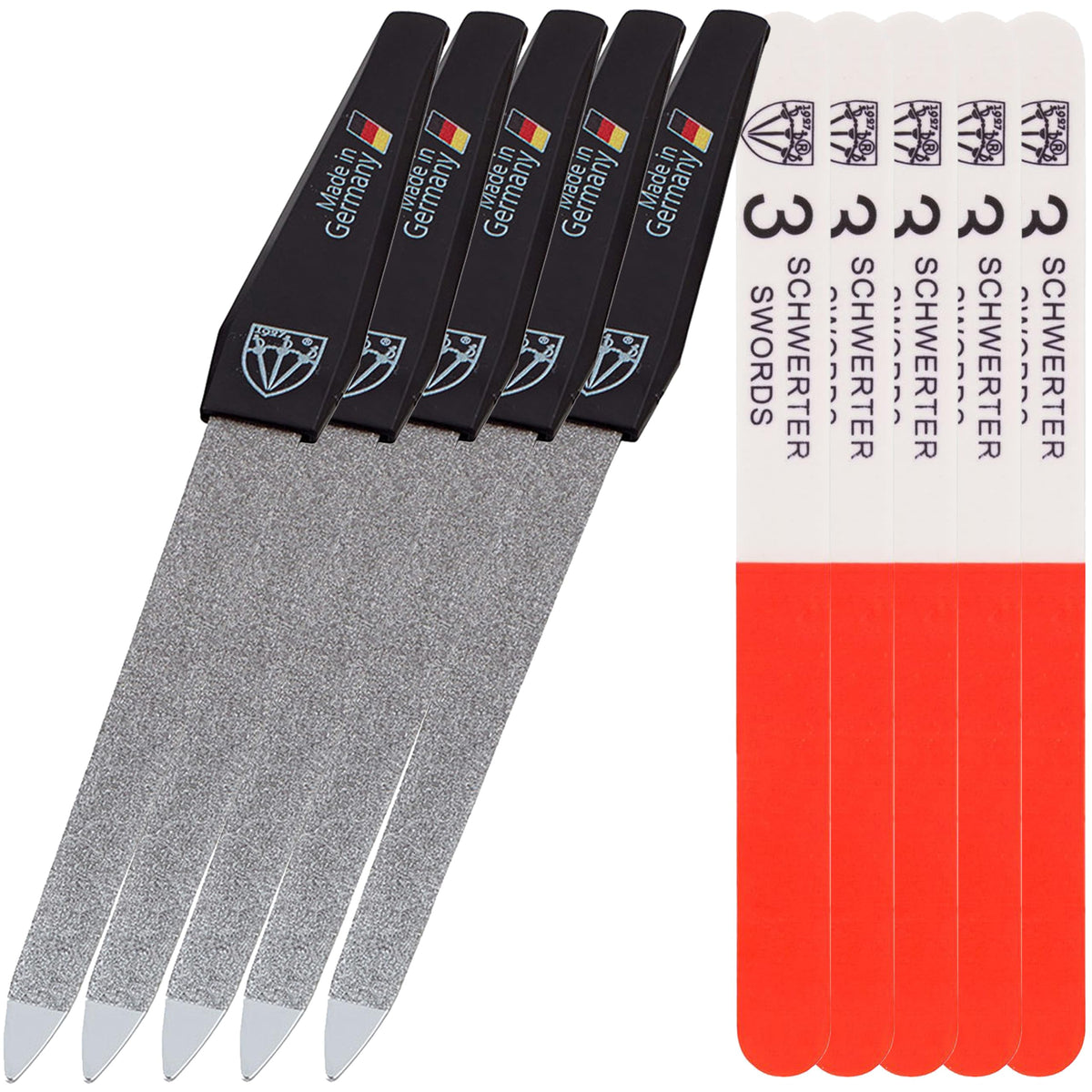 3 Swords Germany Sapphire Metal Nail File Set with 5 pieces