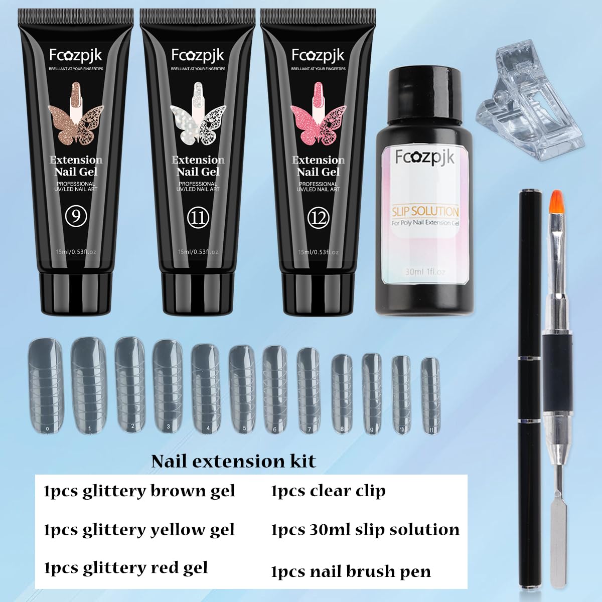 30ml slip solution included in Fcozpjk Poly Gel Nail Kit