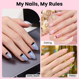 320 pieces of almond nail tips in various sizes from beetles
