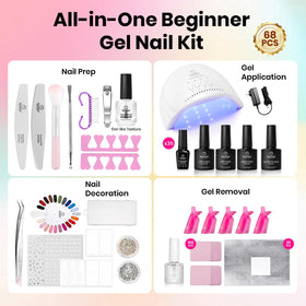 35 vibrant gel nail polish bottles in beetles kit