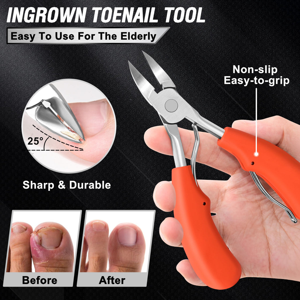 360° rotating toenail clippers for easy trimming