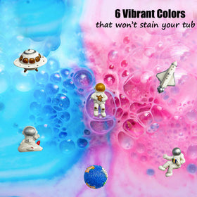 3D astronaut toy revealed from a Galaxy Bath Bomb