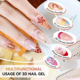 3D Gel tube for shaping and sculpting nail art
