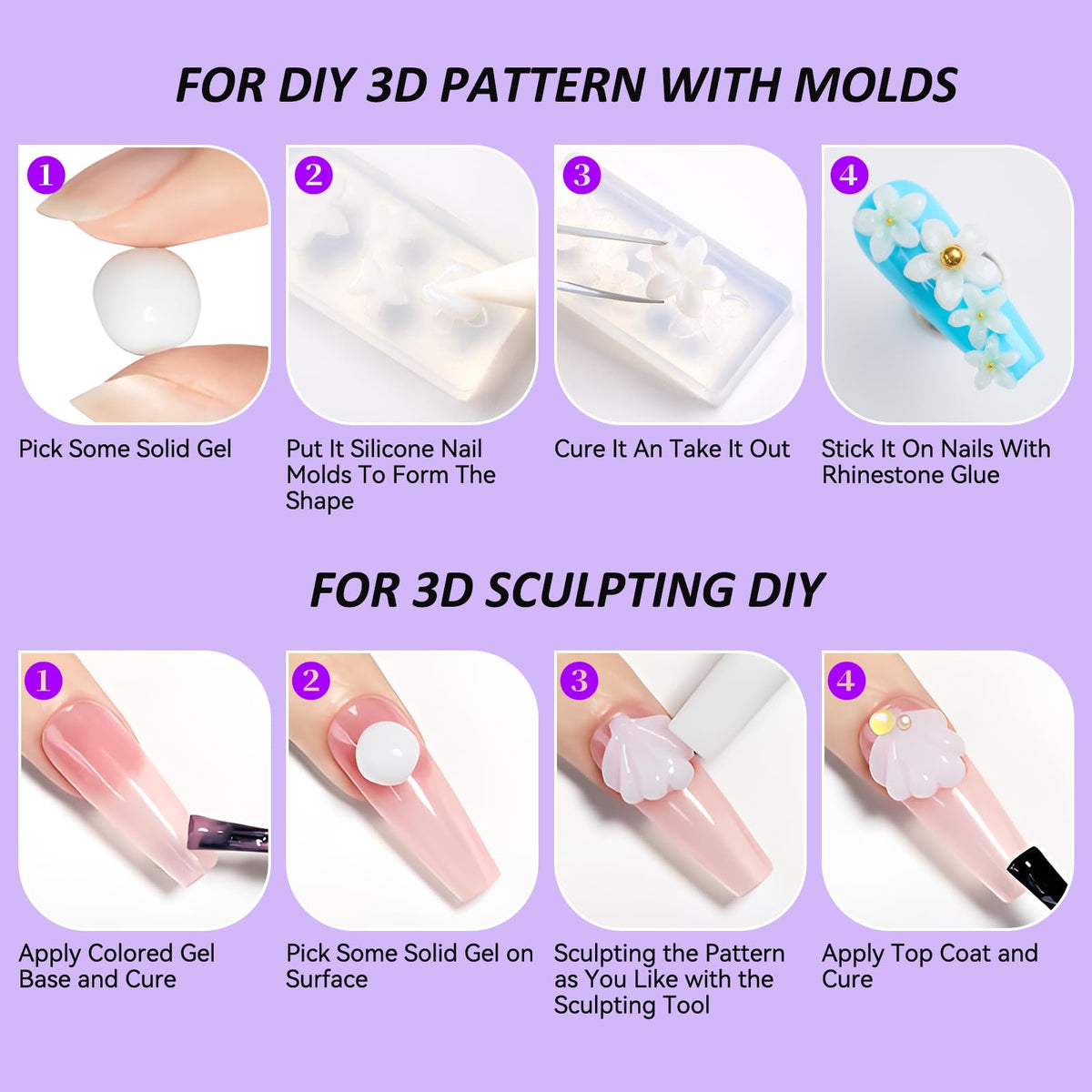 48 dual forms from Makartt 3D Gel Nail Art Kit