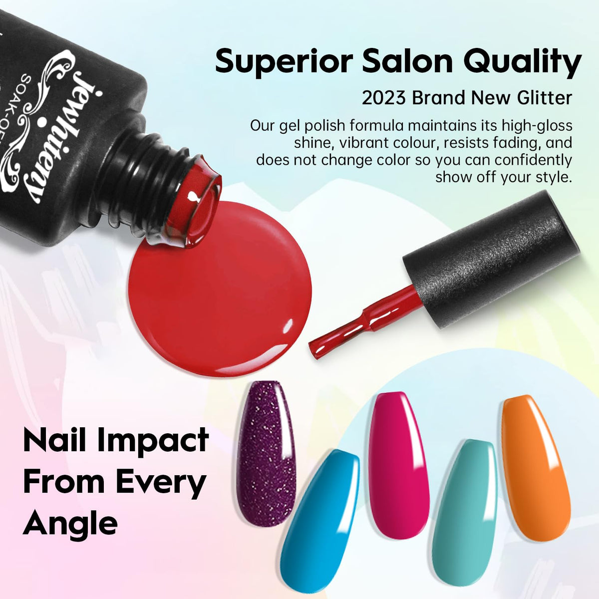 48W nail lamp included in JEWHITENY Poly Gel Nail Kit