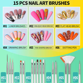 5 double-sided nail dotting tools with various tips