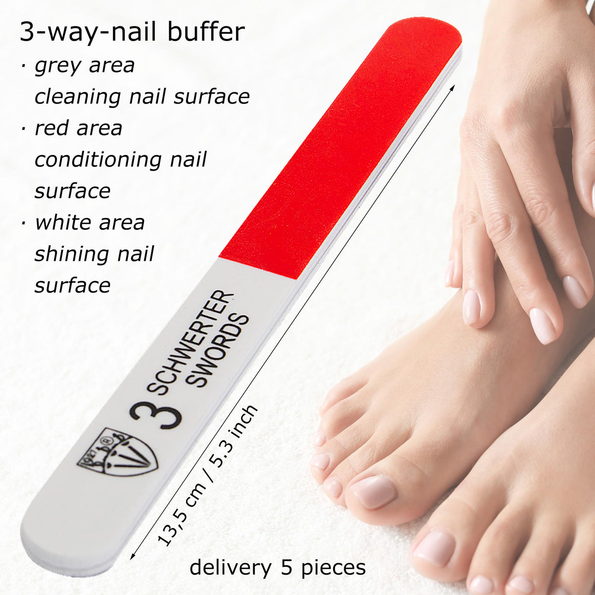 5-piece nail file set arranged neatly