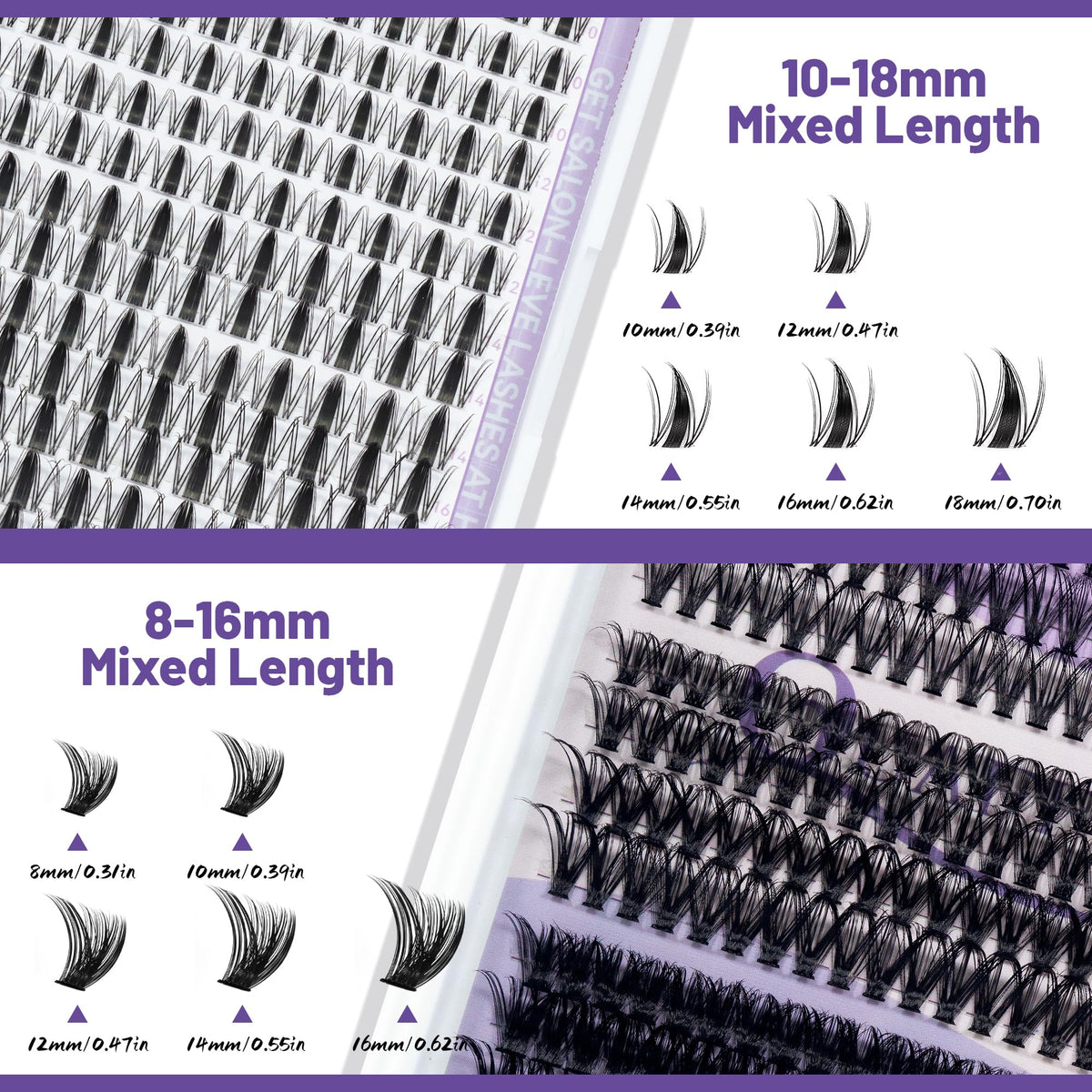 5 trays of mixed lash styles in QUAFFLY kit