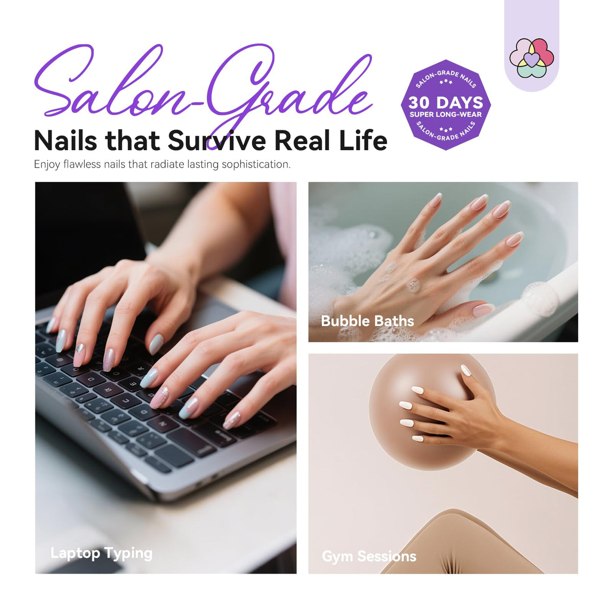 500 short ballerina nail tips included in SAVILAND kit