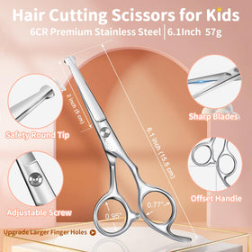 6.1 Inch Hair Cutting Scissors with round tip for safety