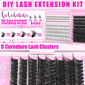 60D lash clusters displayed in YIDUO makeup bag