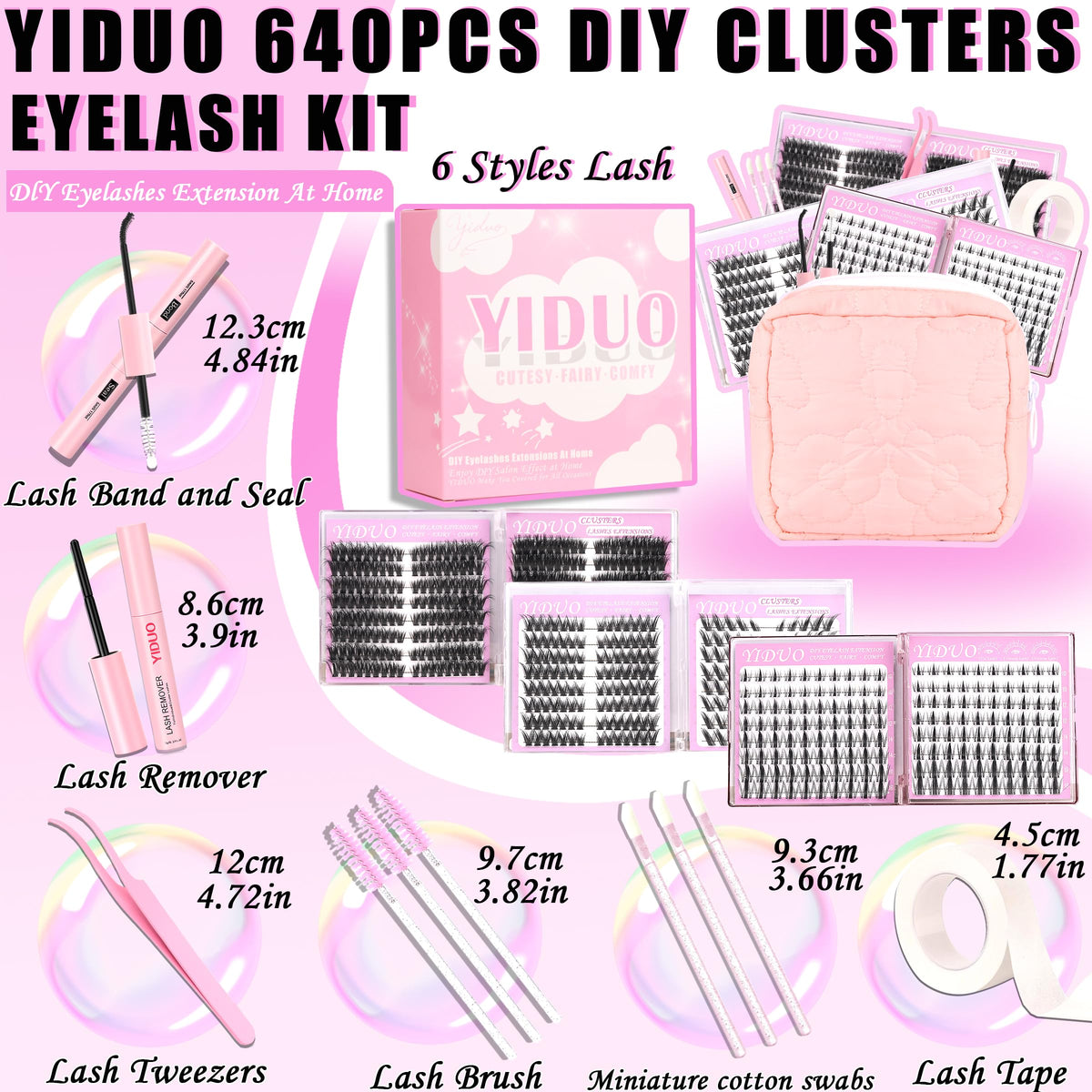 640 pieces of eyelash clusters in YIDUO kit