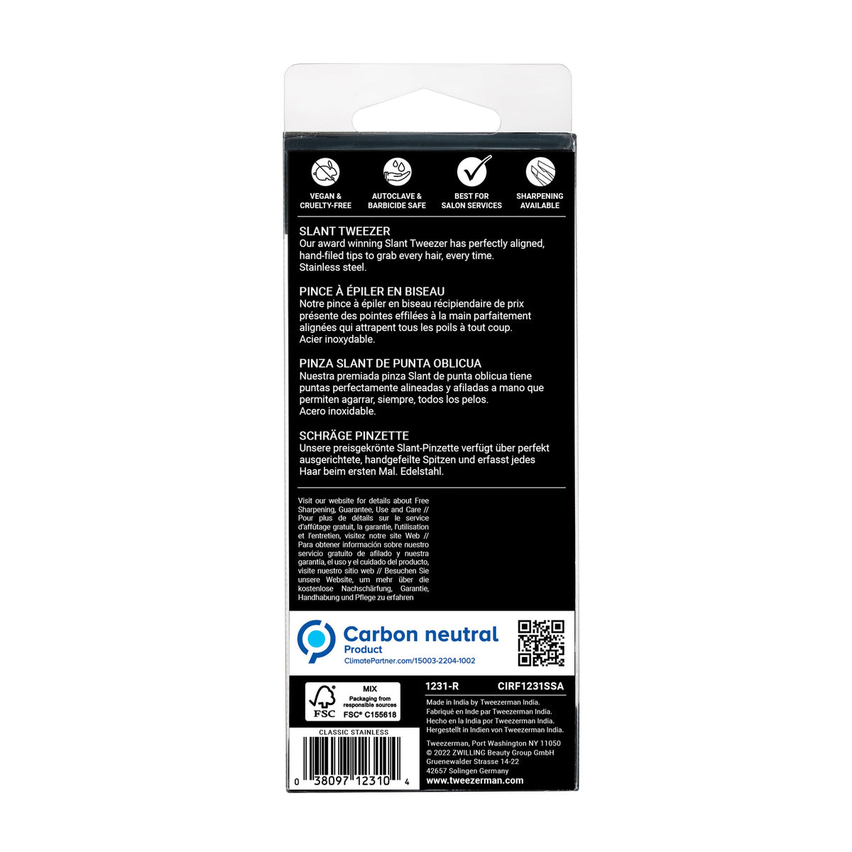Tweezerman Slant Tweezer with warm washcloth for prep