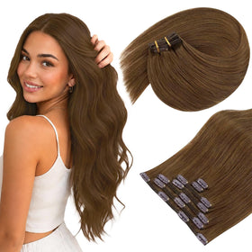 Sunny Hair Clip-in Extensions 7-Piece Set in natural light brown