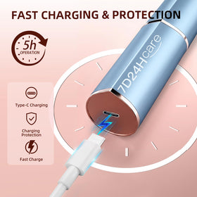 7d24hcare Facial Hair Remover back view with LED light on