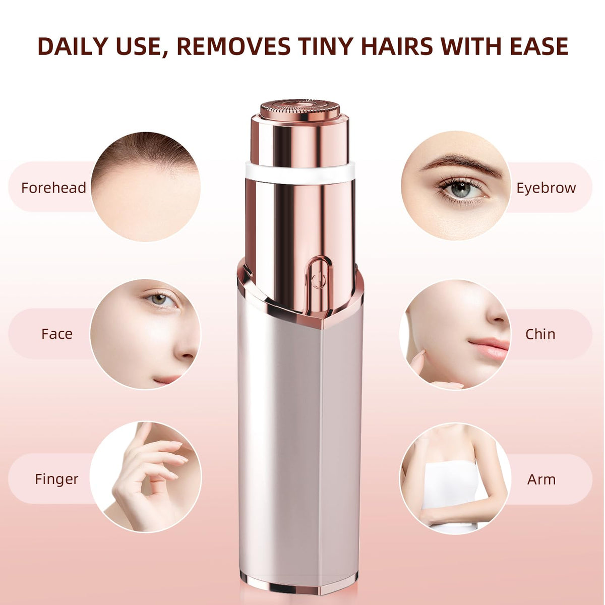 7D24HCARE Facial Hair Remover showing dual ring blade design