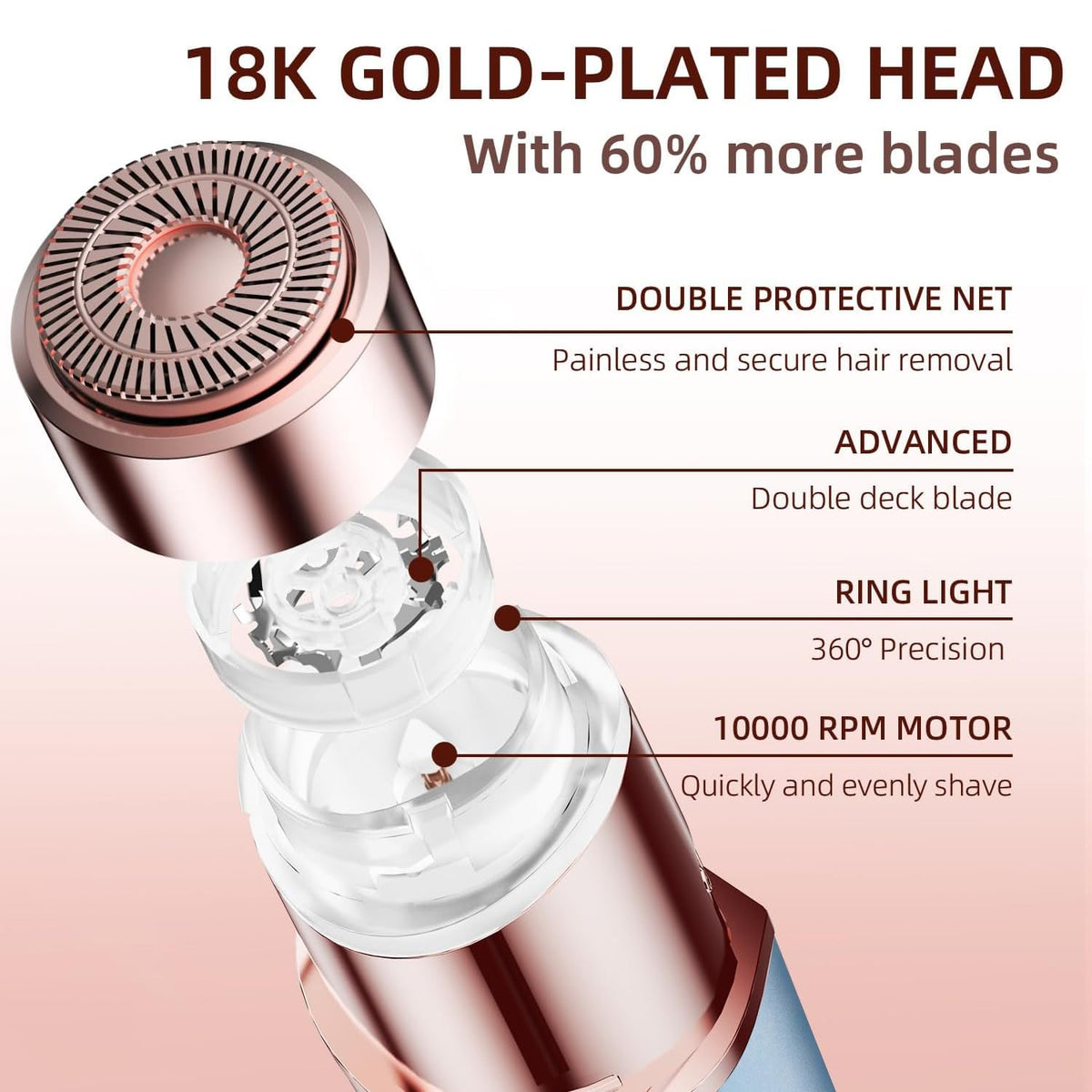 7d24hcare Facial Hair Remover side view showing compact design