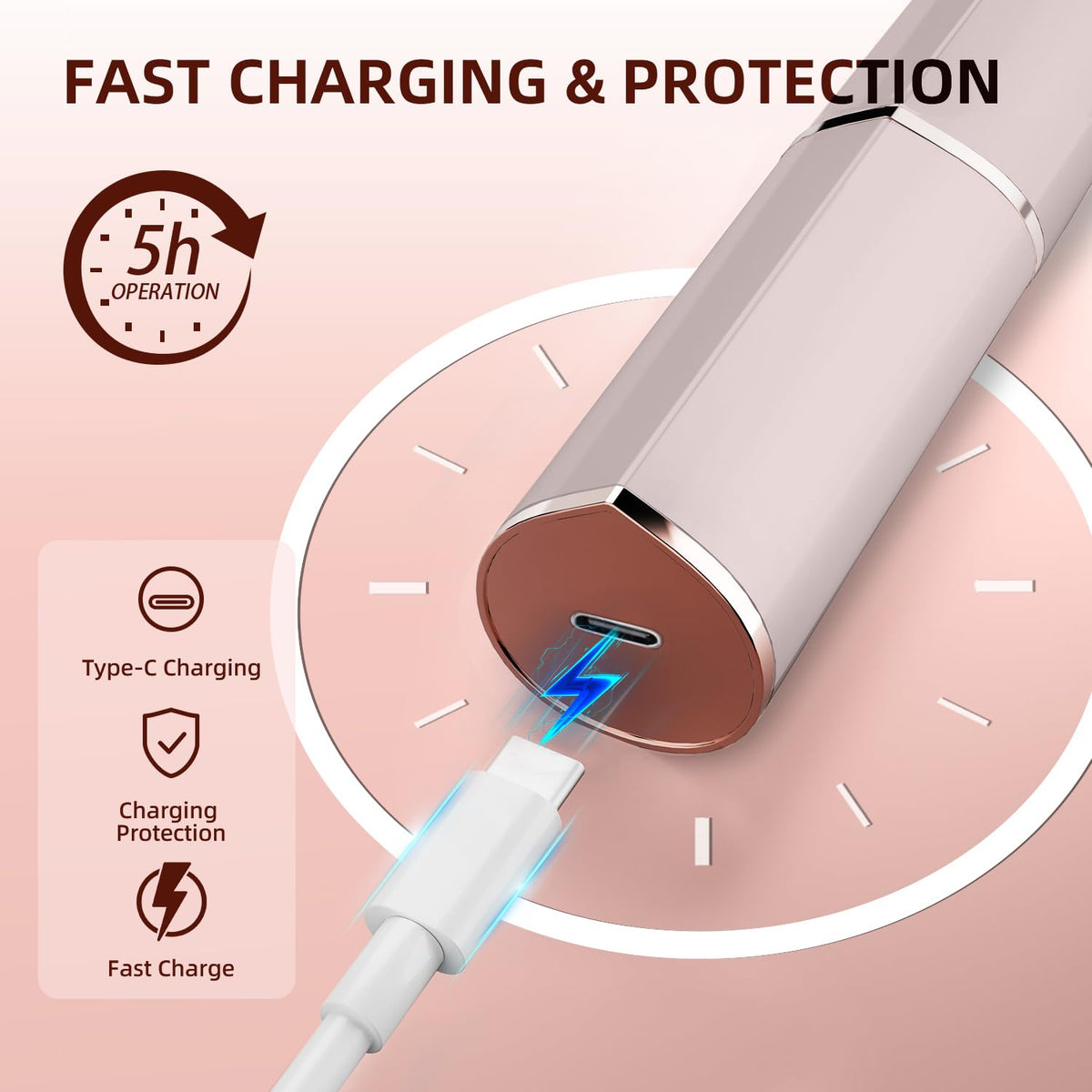 7D24HCARE Facial Hair Remover with two replacement heads