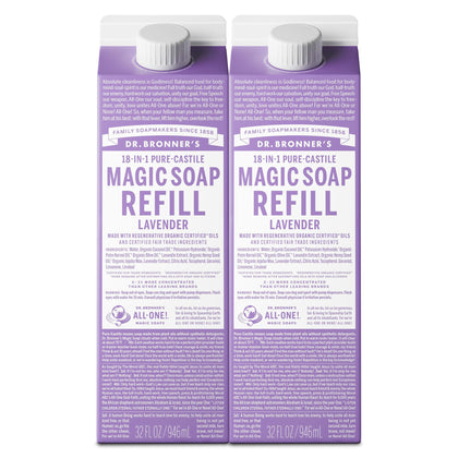 Dr. Bronner's Lavender Pure-Castile Liquid Soap Refill front view