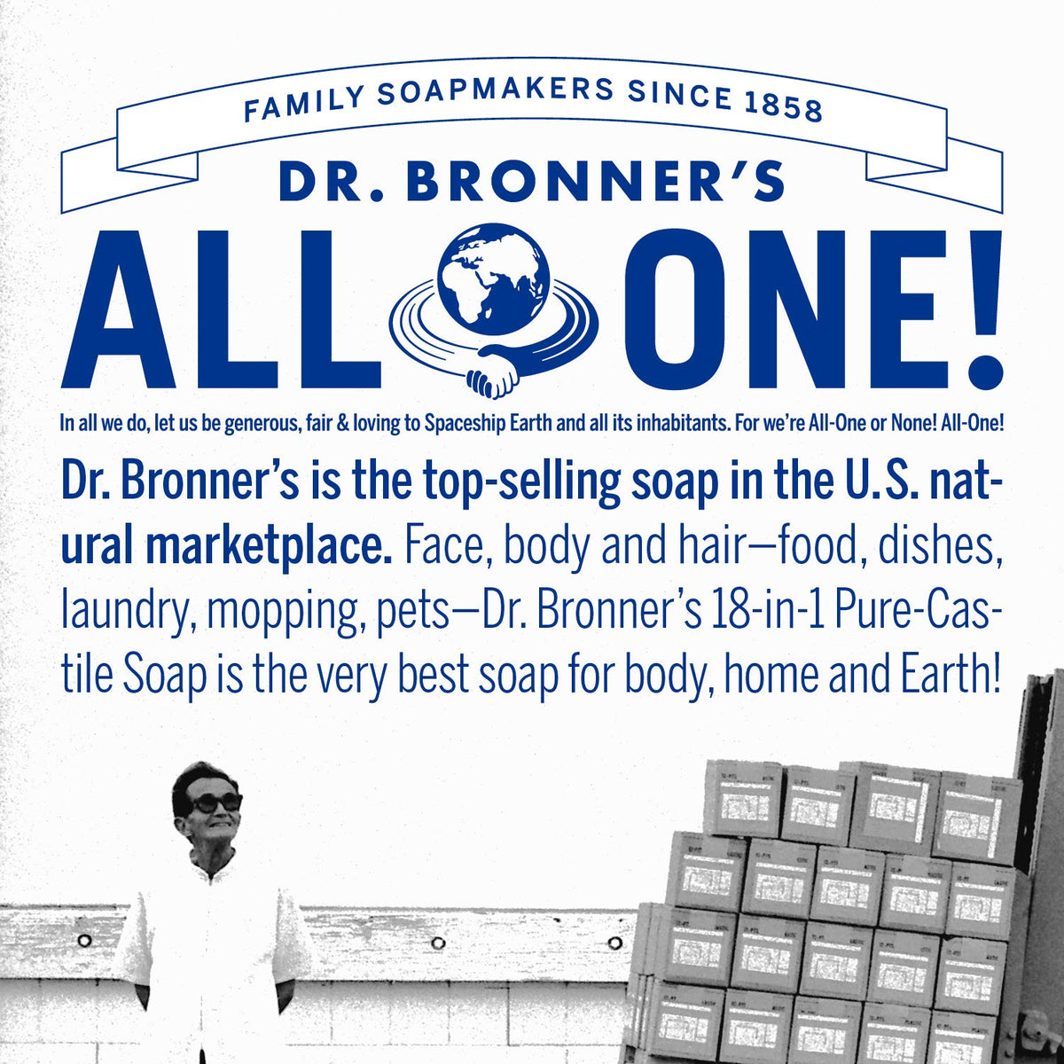 Dr. Bronner's Lavender Pure-Castile Liquid Soap in use at a sink