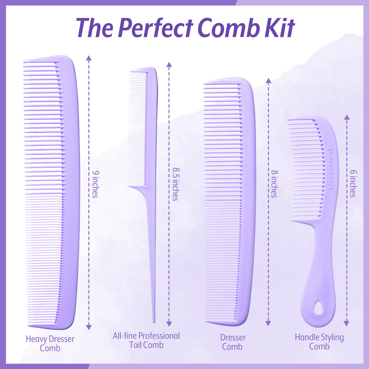 9-inch Heavy Dresser Comb from MARS WELLNESS set