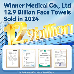 A hand holding a Winner Soft Face Towel displaying its softness